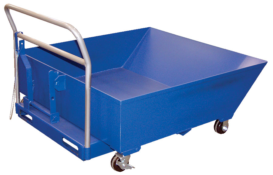 Beacon low profile parts hopper is 18" high, allowing them to be placed underneath machinery to be used as catch basins for parts. The parts hopper is dumped with the assistance of a fork truck. The unit features fork pockets for dumping the hopper 90 degrees. Low profile parts hoppers help reduce hazards and inconveniences. Low profile parts hopper reduces workplace hazards.